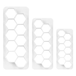 Geometsrisk utstickare - Hexagon, 3-pack