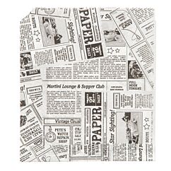 Grillitasku sanomalehti-kuviolla. Kätevä paperitasku esimerkiksi grilliherkuille ja hampurilaisille!