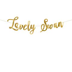 Kultainen joutsen banneri "Lovely Swan".