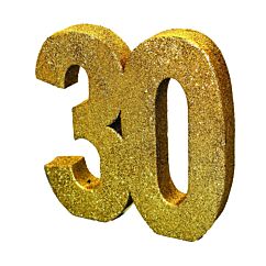 Upea kulta-glitteri pöytäkoriste numero 30.