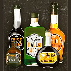 Flasketiketter - Halloween klistermärken, 5-pack