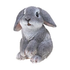 Dekorationsföremål  - Sittande grå hare, 9cm