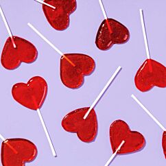 Hjärtformade klubbor - hallonsmak, 175 g