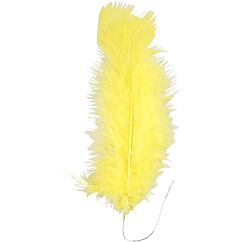 Äkta fjädrar - Gula, Med ståltråd, 11-17cm, 18-pack