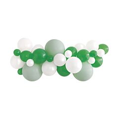 Ballongbåge - Grön/vit, 27 ballonger