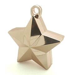 Ruusukultainen ilmapallopaino jonka paino on noin 135 g.