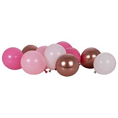 Ballongmix med olika nyanser av ljusrött och rose gold. 40 st.