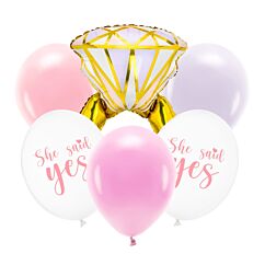 Ballongbukett - Ring, 6 ballonger