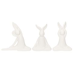 Sittande Yogakaniner, vita, 3-pack