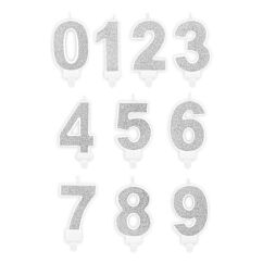 Hopeiset numerokakkukynttilät