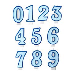 Numerokakkukynttilä sininen, 0-9