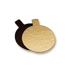 Tårtbricka Rund- Guld/svart 9cm, 10-pack