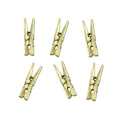 Små klädnypor - Guldfärgade, 10-pack
