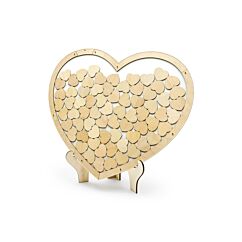 Aidosta puusta tehty sormustyyny, jossa tilaa kahdelle sormuksille. 