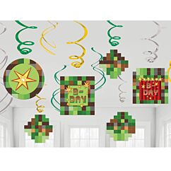 Roikkuvat kierrekoristeet, TNT Party, 12 kpl. Minecraft-synttärit