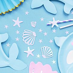 Hohtavat simpukka ja tähti konfetit, 23 g.