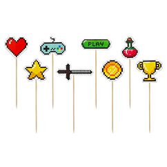 Dekorationspinnar - Game On, 8-pack