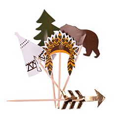 Dekorationspinnar med ursprungsamerikansk skog-tema. 20 st.