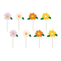 Dekorationspinnar - Blommor, 8-pack