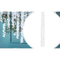 Valkoinen silkkikukkaköynnös, 180 cm.