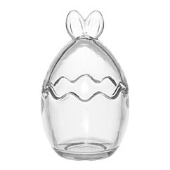 Glasburk med lock - Ägg med öron, 17cm