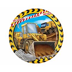 Isot kertakäyttölautaset työkoneilla, 8 kpl.