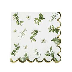 Servetter - Botanical/guld, 16-pack