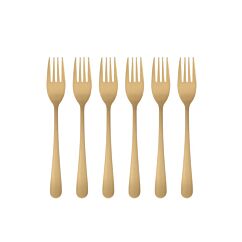 Dessertgafflar - Champagneguld, 6-pack