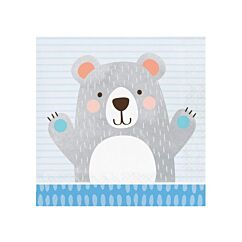 Suloiset karhu-servetit, 16kpl. Birthday Bear.