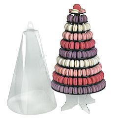 Macarons-tornitelineen suojakupu. Sopii ison 10-tasoinen macarons-tornitelineen kanssa.