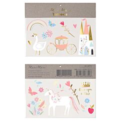 Meri Merin väliaikaiset prinsessa-aiheiset tatuoinnit, 2 arkkia.