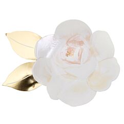 Meri Merin valkoiset ruusun muotoiset pahvilautaset, 8 kpl.