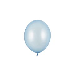 Ljusblå metalliska mini-ballonger. 100 st.