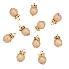 Miniatyr - Champagne julgranskulor, 1cm, 10st