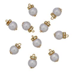 Miniatyr - Gråa julgranskulor, 1cm, 10st