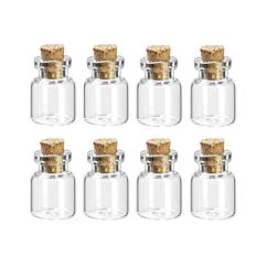 Miniatyr - Små glasburkar med kork, 2,2cm, 8st