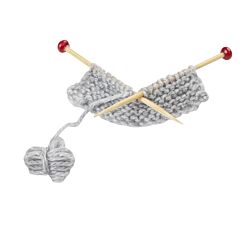 Miniatyr - Stickning, Grå