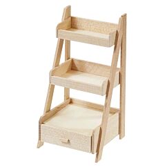 Miniatyr - Steghylla i trä med låda, 10,9cm