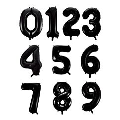 Stora sifferfolieballonger - Svart, 86cm