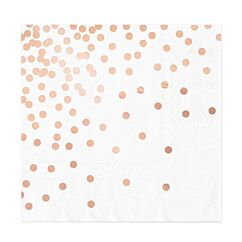 Servetter - Vit med roséguldprickar, 10-pack