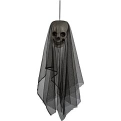 Dödskalle med svart tyll, 60cm