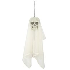 Dödskalle med vit tyll, 60cm