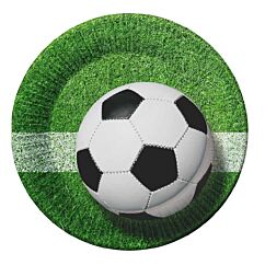 Papptallrikar - Fotboll, 18cm, 6-pack
