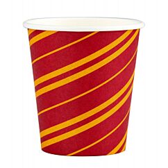 Puna-oranssit pahvimukit velho-teemasta. Pakkaus sisältää 6 kpl pahvimukia.