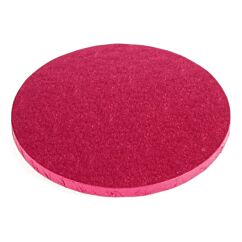 Fuksianvärinen paksu kakkualusta kimalluksella.