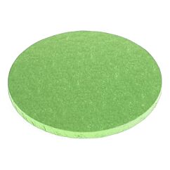 Vihreä paksu kakkualusta kimalluksella.