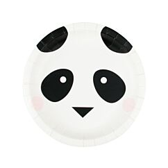 Pienet pahvilautaset, Pandan kasvot, 19 cm, 8kpl