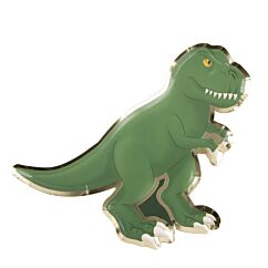 Papptallrikar - Grön T-rex, 23cm, 8-pack