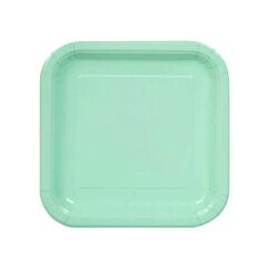 Papptallrikar - Mint fyrkantig, 17cm, 16-pack