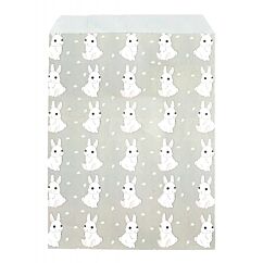 Harmaat paperipussit kanikuviolla. 25 kpl.